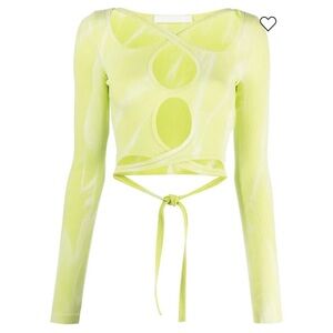 Dion Lee Neon Yellow Cutout Crop Top